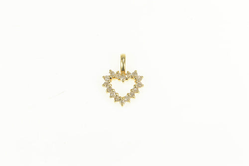14K 0.20 Ctw Classic Simple Heart Love Symbol Pendant Yellow Gold