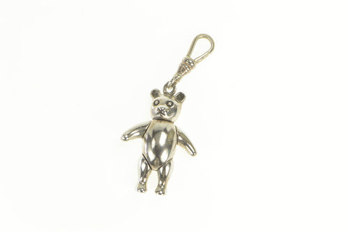 Sterling Silver 3D Articulated Teddy Bear Stuffed Animal Charm/Pendant