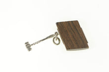 Load image into Gallery viewer, Sterling Silver Knock On Wood Saying Hope Good Lucky Charm/Pendant