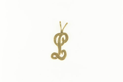 14K L Cursive Letter Initial Monogram Name Charm/Pendant Yellow Gold