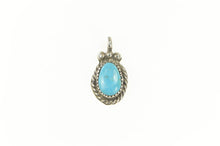 Load image into Gallery viewer, Sterling Silver Oval Turquoise Native American Simple Pendant