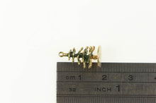 Load image into Gallery viewer, 14K 3D Enamel Pine Tree Nature Motif Charm/Pendant Yellow Gold