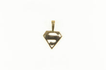 Load image into Gallery viewer, 14K S Superman Symbol Superhero Charm/Pendant Yellow Gold