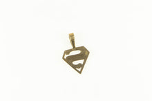 Load image into Gallery viewer, 14K S Superman Symbol Superhero Charm/Pendant Yellow Gold
