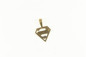 14K S Superman Symbol Superhero Charm/Pendant Yellow Gold