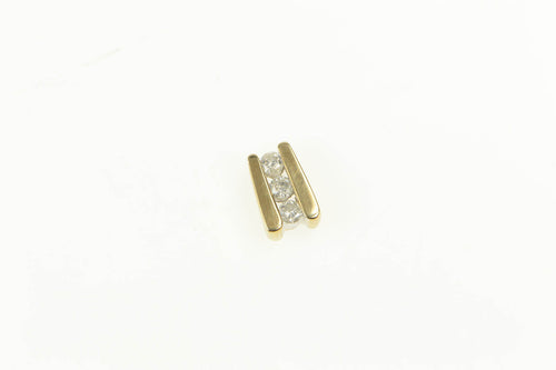 10K 0.20 Ctw Classic Diamond Channel Pendant Yellow Gold