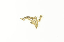 Load image into Gallery viewer, 14K High Relief Dolphin Ocean Animal Charm/Pendant Yellow Gold