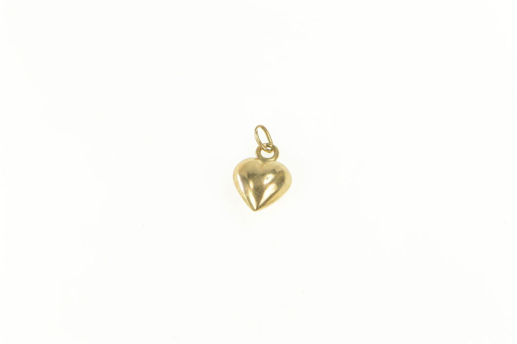 14K Simple Puffy Heart Cute Love Symbol Charm/Pendant Yellow Gold