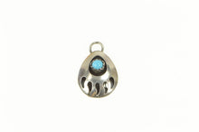 Load image into Gallery viewer, Sterling Silver Turquoise Native American Navajo Paw Print Charm/Pendant