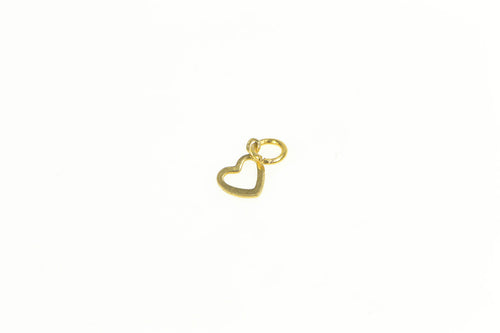 14K Heart Love Symbol Cut Out Cute Classic Charm/Pendant Yellow Gold