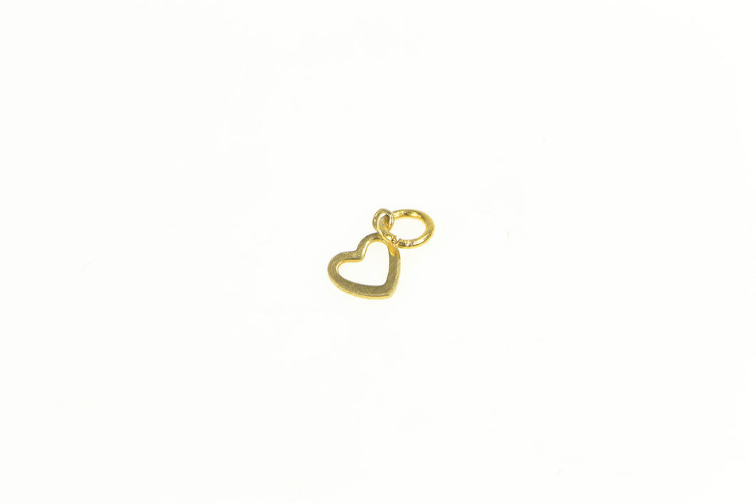 14K Heart Love Symbol Cut Out Cute Classic Charm/Pendant Yellow Gold