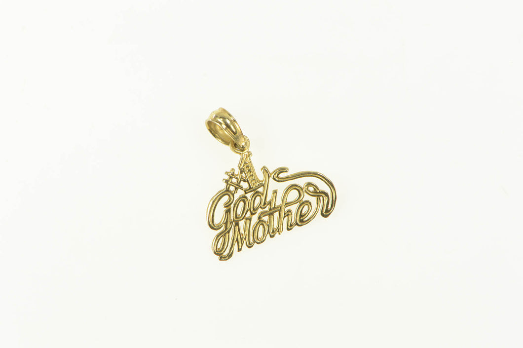 14K Number One Godmother #1 The Best Charm/Pendant Yellow Gold
