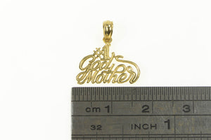 14K Number One Godmother #1 The Best Charm/Pendant Yellow Gold