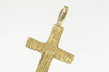 Load image into Gallery viewer, 14K Diamond Cut Textured Pattern Cross Symbol Pendant Yellow Gold