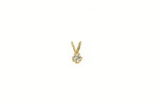 Load image into Gallery viewer, 14K Classic Diamond Solitaire Simple Small Pendant Yellow Gold