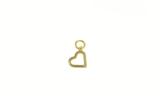 14K Heart Love Symbol Classic Simple Cute Charm/Pendant Yellow Gold