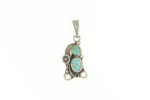Load image into Gallery viewer, Sterling Silver Native American Sharon Cisco Navajo Turquoise Pendant