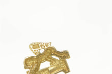 Load image into Gallery viewer, 14K R Initial Monogram Cherub Guardian Angel Charm/Pendant Yellow Gold