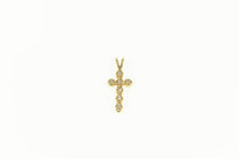 Load image into Gallery viewer, 14K Diamond Classic Cross Christian Faith Symbol Pendant Yellow Gold