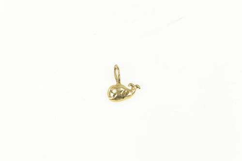 14K Cute Whale Tiny Ocean Animal Charm/Pendant Yellow Gold