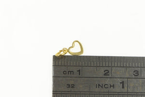 14K Plain Heart Cut Out Simple Small Cute Charm/Pendant Yellow Gold