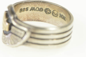 Sterling Silver Harley Davidson 100th Anniversary 10k Gold Ring