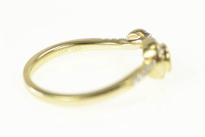 10K Diamond Encrusted Loop Design Promise Ring Yellow Gold
