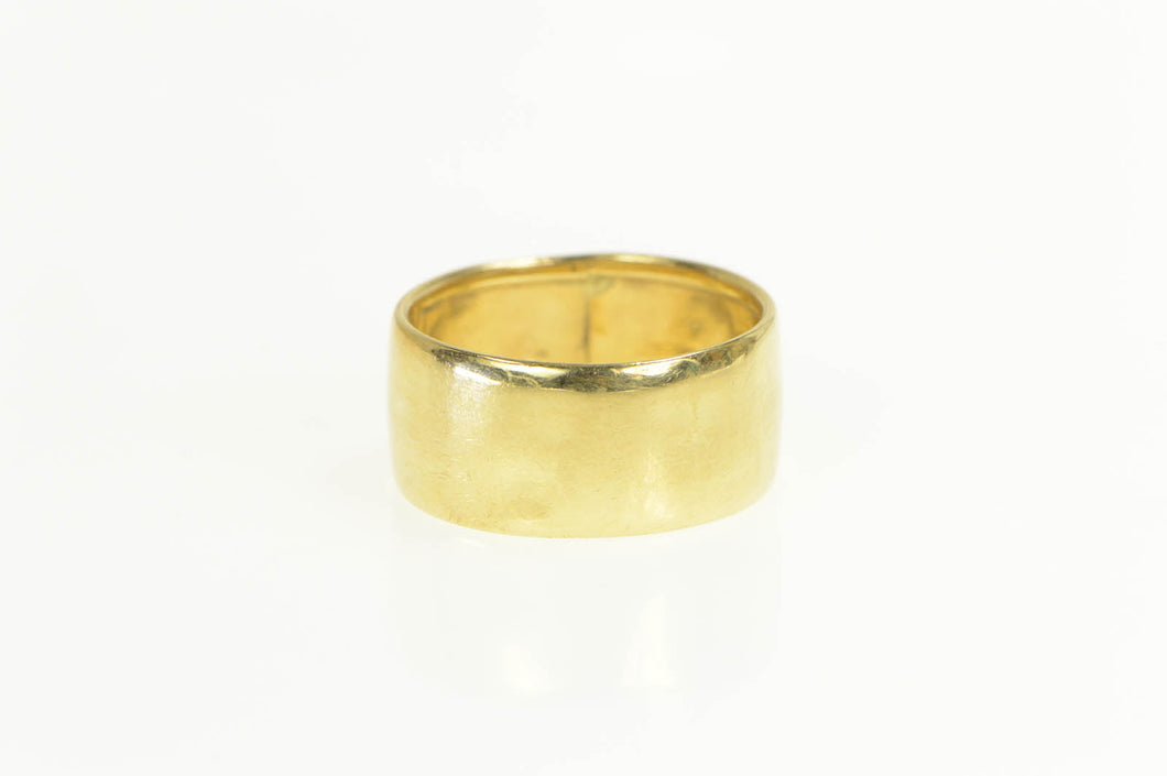 18K 8.4mm Wide Simple Plain Statement Band Ring Yellow Gold