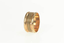 Load image into Gallery viewer, 10K 9.1mm Victorian Ornate Patterned Wedding Band Ring Yellow Gold
