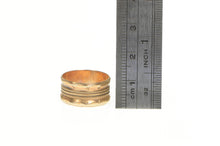 Load image into Gallery viewer, 10K 9.1mm Victorian Ornate Patterned Wedding Band Ring Yellow Gold