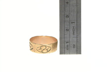 Load image into Gallery viewer, 10K 7.6mm Victorian Floral Rose Pattern Band Ring Yellow Gold