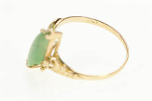 Load image into Gallery viewer, 14K Marquise Jade Cabochon Retro Swirl Accent Ring Yellow Gold