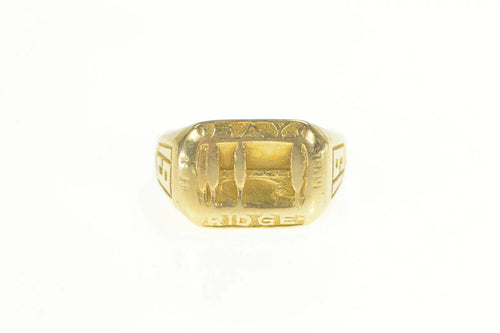 14K 1919 Chesapeake Bay Bridge EWR Engraved Ring Yellow Gold