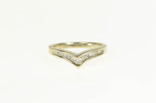 Load image into Gallery viewer, 10K 0.25 Ctw Chevron Curved Diamond Wedding Ring White Gold