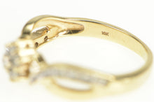 Load image into Gallery viewer, 10K Flower Diamond Cluster Promise Statement Ring Yellow Gold
