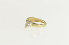 Load image into Gallery viewer, 10K Tiered Chevron Diamond Wedding Band Ring Yellow Gold