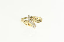 Load image into Gallery viewer, 10K Diamond Wavy Cluster Statement Bypass Ring Yellow Gold