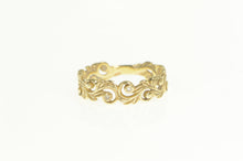 Load image into Gallery viewer, 14K 5.4mm Diamond Scroll Ornate Swirl Wedding Ring Yellow Gold