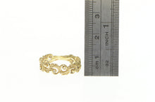 Load image into Gallery viewer, 14K 5.4mm Diamond Scroll Ornate Swirl Wedding Ring Yellow Gold