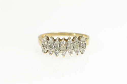 10K 0.50 Ctw Tiered Diamond Squared Cluster Ring Yellow Gold