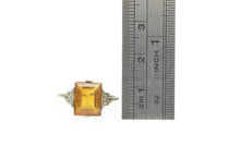 Load image into Gallery viewer, 18K Art Deco Hand Made Citrine Diamond Accent Statement Ring Yellow Gold
