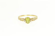 Load image into Gallery viewer, 14K Peridot Oval Diamond Accent Statement Ring Yellow Gold