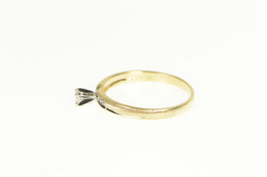 14K Retro Classic Simple Diamond Engagement Ring Yellow Gold