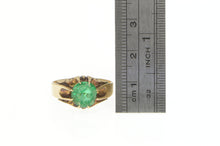 Load image into Gallery viewer, 10K Victorian Round Sim. Emerald Statement Ring Yellow Gold