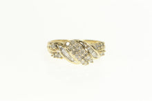 Load image into Gallery viewer, 10K Classic Diamond Encrusted Swirl Statement Ring Yellow Gold