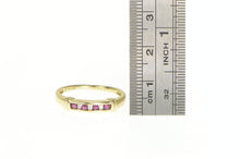 Load image into Gallery viewer, 10K Classic Diamond Natural Ruby Wedding Band Ring Yellow Gold