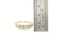 Load image into Gallery viewer, 14K Tiered Squared Diamond Wedding Band Ring Yellow Gold