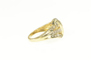 10K 0.50 Ctw Baguette Diamond Wavy Statement Ring Yellow Gold