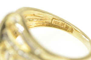 10K 0.50 Ctw Baguette Diamond Wavy Statement Ring Yellow Gold