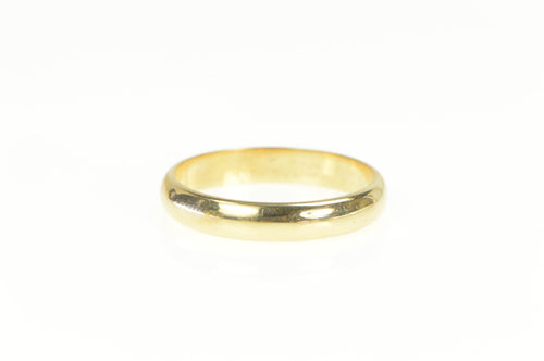 14K 4.0mm Classic Rounded Simple Wedding Band Ring Yellow Gold